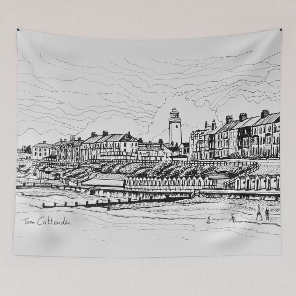 Item preview, Southwold Beach Ink Sketch designed and sold by Tom Crittenden.