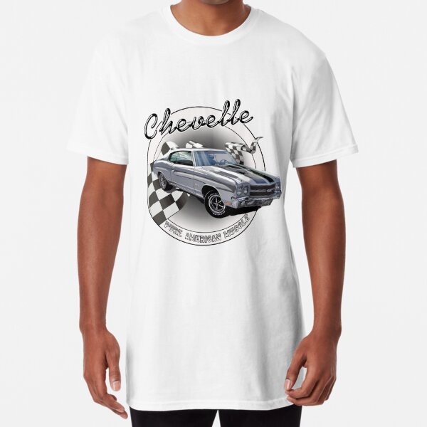 1970 Chevy Chevelle SS Cortez Silver on Shadow Gray Long T-Shirt
