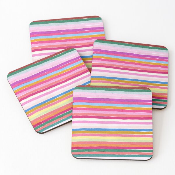 Item preview, Colorful horizontal striped pattern, handpainted watercolor stripes designed and sold by patterncrow.