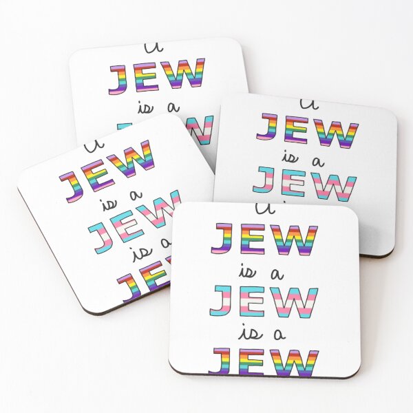 Item preview, A Jew is a Jew is a Jew with rainbow and trans flag pattern designed and sold by EinsteinEitan.