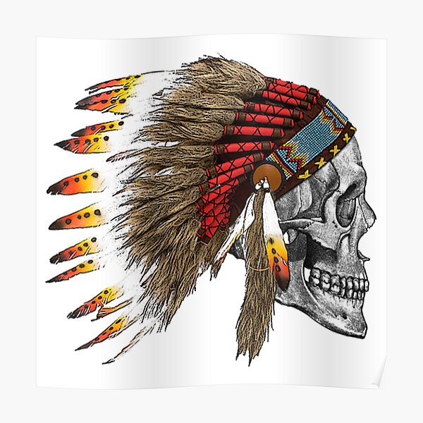 Indian chief skull tattoo American native warrior head in feather  headdress hat Native American Indian Apache or Cherokee tribe chief skull  in pluma Stock Vector Image  Art  Alamy