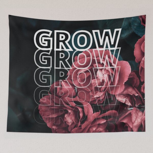 Item preview, GROW (above) - Romantic Aesthetic, Beautiful Pink Flowers, Floral Bouquet, Botanical Background designed and sold by AliceSLee.