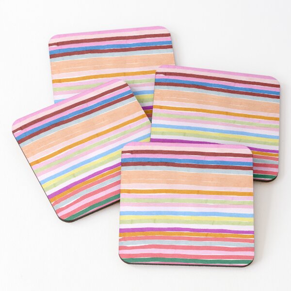 Item preview, Colorful horizontal watercolor stripes designed and sold by patterncrow.