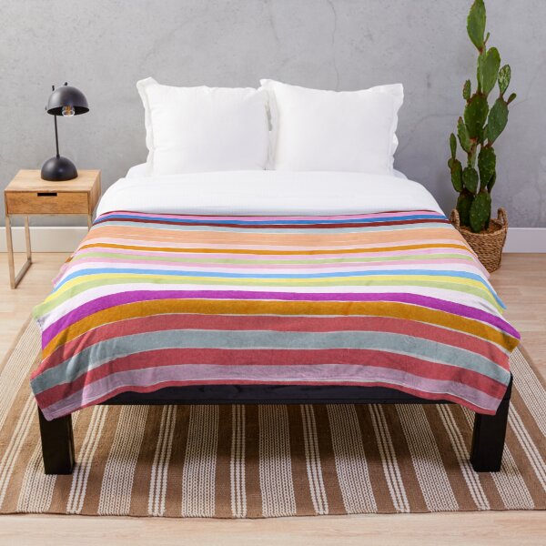 Aperçu de l'œuvre Rayures horizontales colorées à l'aquarelle créée et vendue par patterncrow.