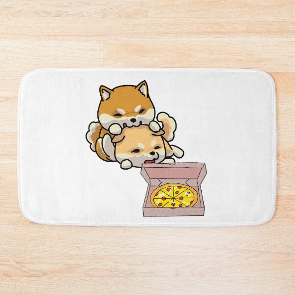 Item preview, Dogs are fighting over pizza, dog eating a pizza, shiba inu  designed and sold by T-Look.