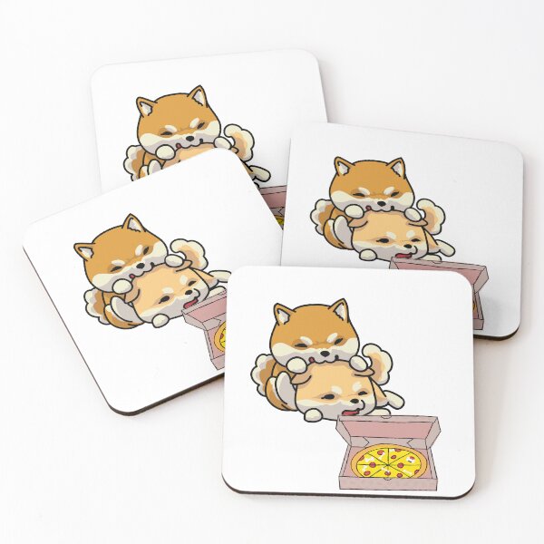 Item preview, Los perros se pelean por pizza, perro comiendo pizza, shiba inu designed and sold by T-Look.