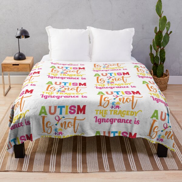 Aperçu de l'œuvre Autism Is Not The Tragedy Ignogrance is Autistic support Be Positive Aspire To Inspire Happy Life Apparel Essential Motivation Inspiration Joy Mood créée et vendue par DesignByHeartUK.