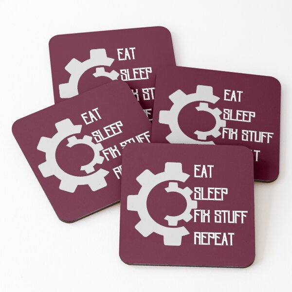 Item preview, Eat sleep fix stuff repeat mechanic cogwheel designed and sold by Randa Ranmania.