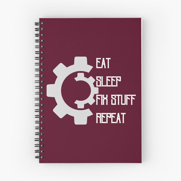 Item preview, Eat sleep fix stuff repeat mechanic cogwheel designed and sold by Randa Ranmania.