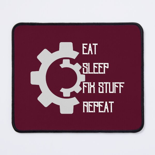 Item preview, Eat sleep fix stuff repeat mechanic cogwheel designed and sold by Randa Ranmania.