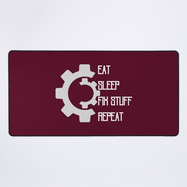 Item preview, Eat sleep fix stuff repeat mechanic cogwheel designed and sold by Randa Ranmania.