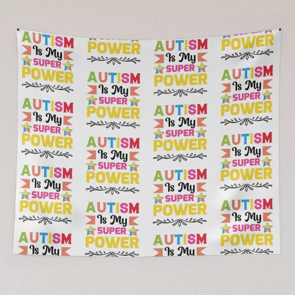 Item preview, Autism Is My Super Power Autistic support Be Positive Aspire To Inspire Happy Life Apparel Essential Motivation Inspiration Joy Mood designed and sold by DesignByHeartUK.