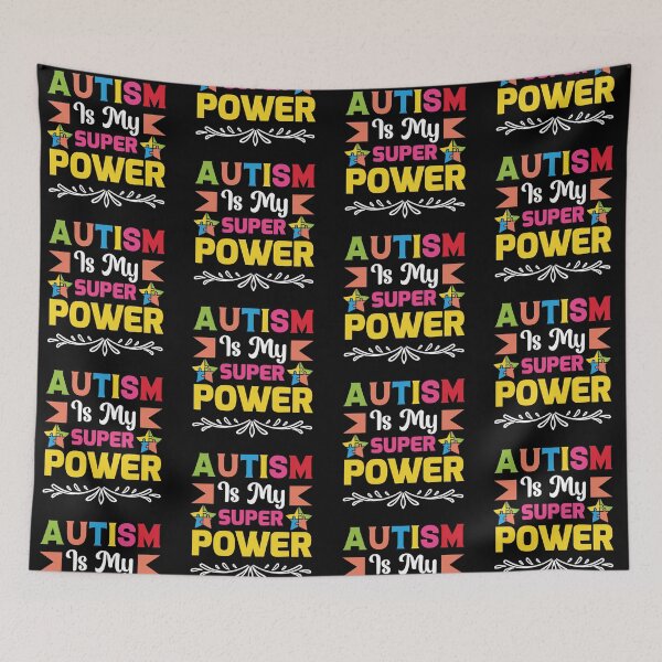 Item preview, Autism Is My Super Power Autistic support Be Positive Aspire To Inspire Happy Life Apparel Essential Motivation Inspiration Joy Mood designed and sold by DesignByHeartUK.