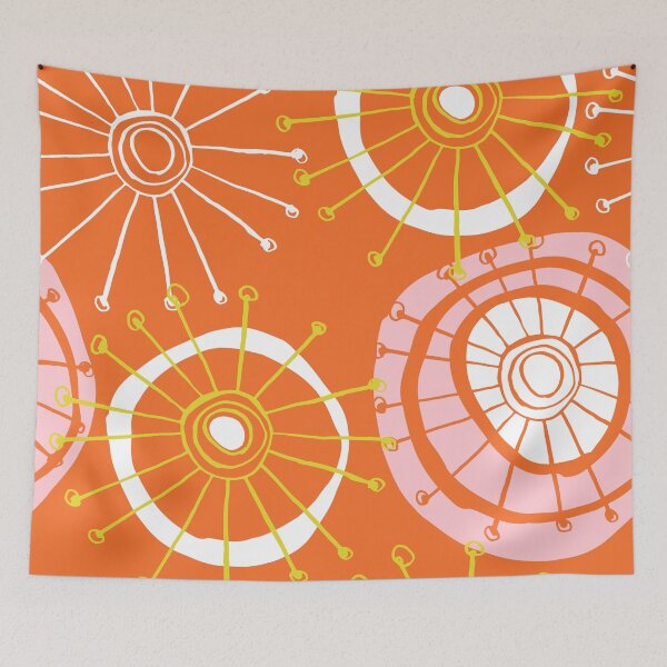 Item preview, Modern Mid-Century 1950's Orange Sunburst Vibrant Pattern designed and sold by DEC02.