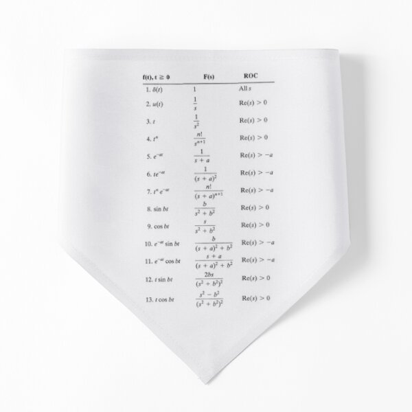 Table of Laplace Transform #Table #Laplace #Transform #LaplaceTransform Pet Bandana