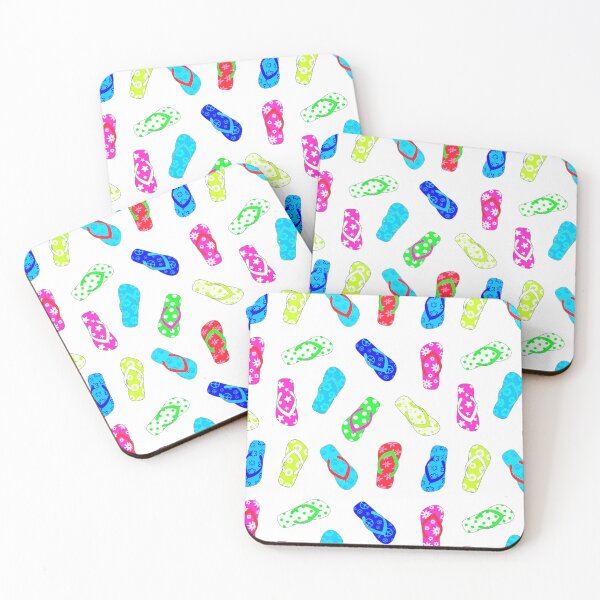 Item preview, Colorful Flip Flops White designed and sold by Julie Erin Designs.