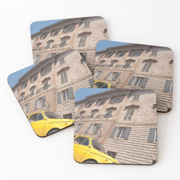 Item preview, Bright yellow classic Fiat 500 in Italian street. designed and sold by Brian Scantlebury.