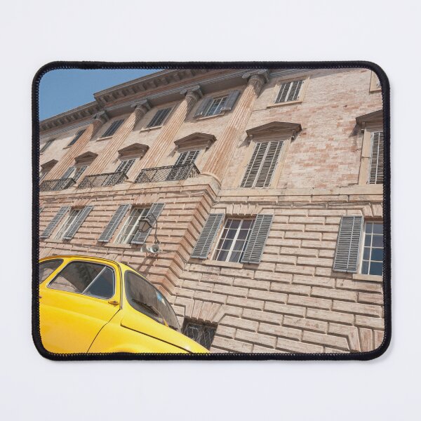 Item preview, Bright yellow classic Fiat 500 in Italian street. designed and sold by Brian Scantlebury.