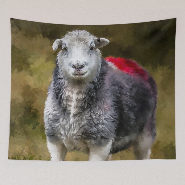 Item preview, Herdwick Sheep Art, Herdwick Sheep Oil Paint, Grey And White Herdwick Sheep, Fluffy UK Herdwicks Sheep designed and sold by Trendymotion.