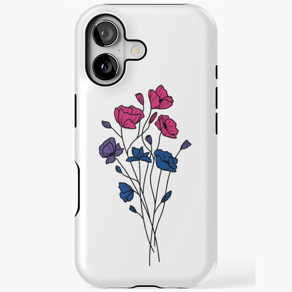 subtle bi pride flowers Sticker