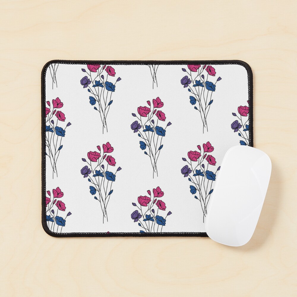 subtle bi pride flowers Sticker