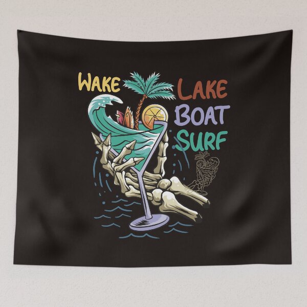 Item preview, "Wake Lake Boat Surf, Funny Surf Saying " designed and sold by adarth.
