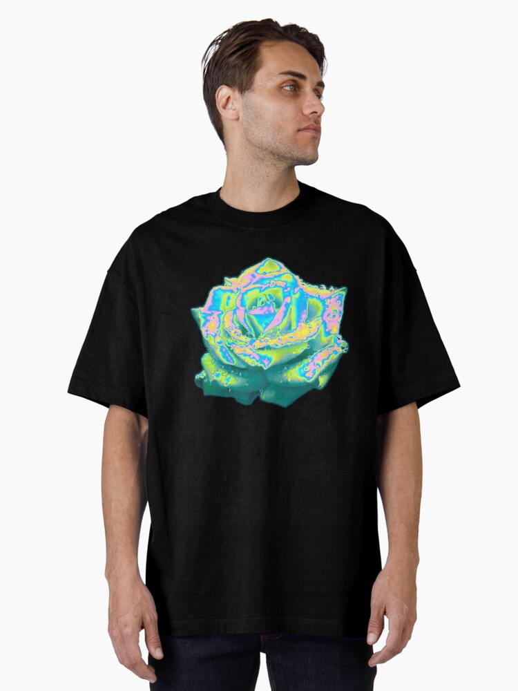 Thumbnail 1 of 7, Oversized T-Shirt, Green Holo Rose designed and sold by dinaaaaaah.