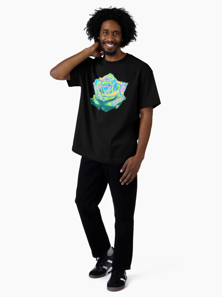 Thumbnail 4 of 7, Oversized T-Shirt, Green Holo Rose designed and sold by dinaaaaaah.