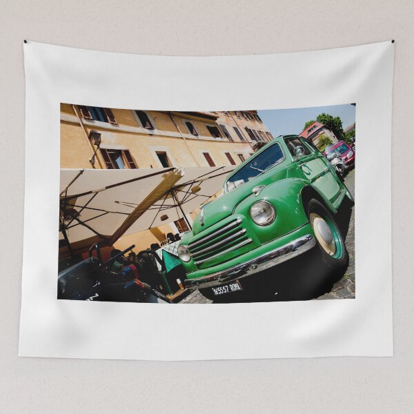 Item preview, Green classic Fiat truck parked in Italian Street. designed and sold by Brian Scantlebury.