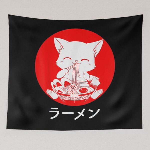 Item preview, Gato Anime Fideos Japoneses designed and sold by Susan Netto.