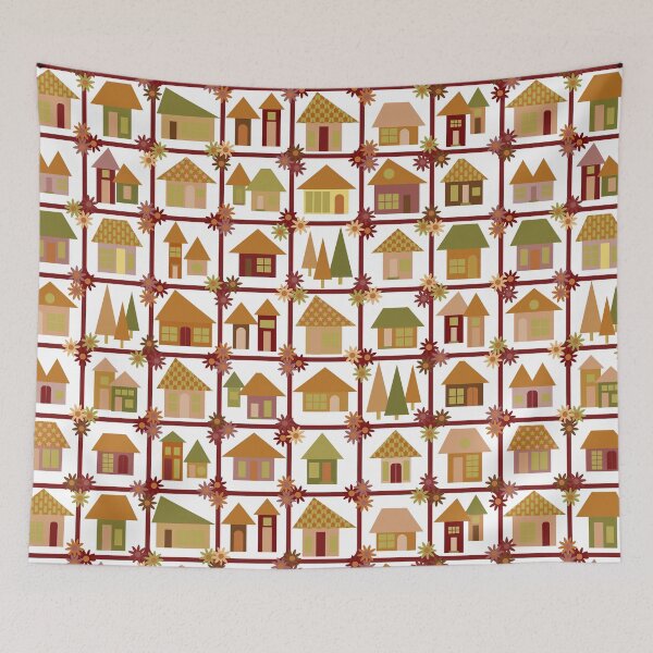 Item preview, Home Sweet Home in earthy boho colors, little town, summertime in the city designed and sold by FrancesPoff.