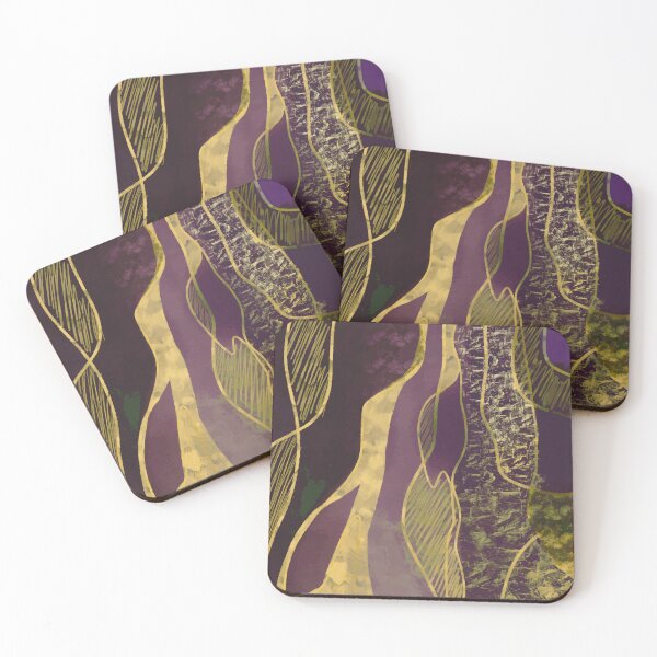 Item preview, Luxurious Purple and Gold Abstract Fluid Design designed and sold by antevasinart.