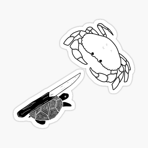 Crab vs Turtle Sticker