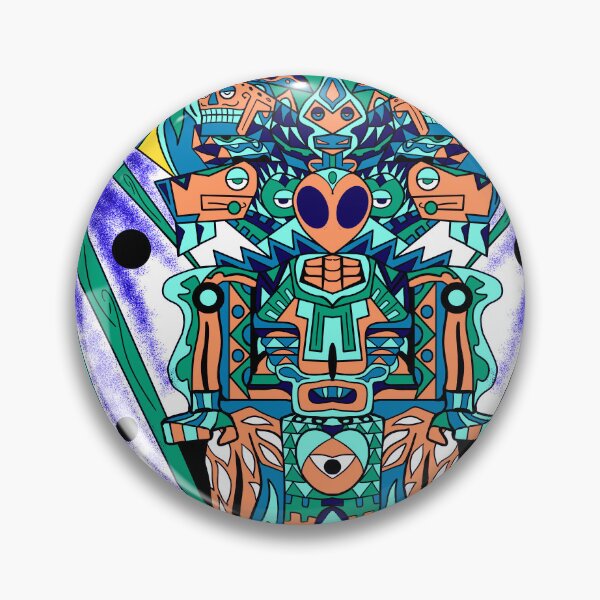 Item preview, alien mictlan art in mexican underworld wallpaper pattern designed and sold by jorgelebeau.