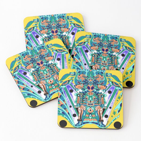 Item preview, alien mictlan art in mexican underworld wallpaper pattern designed and sold by jorgelebeau.
