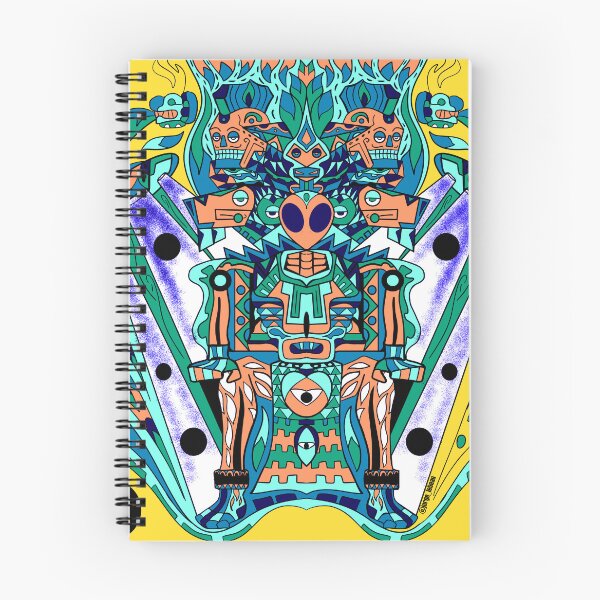 Item preview, alien mictlan art in mexican underworld wallpaper pattern designed and sold by jorgelebeau.