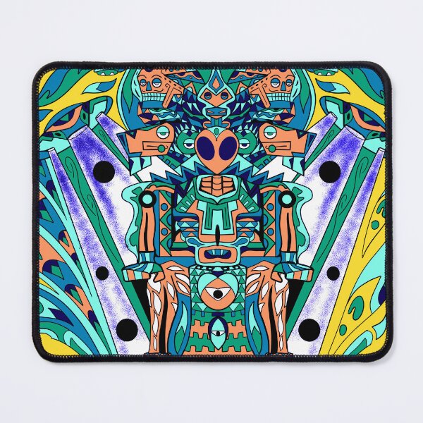 Item preview, alien mictlan art in mexican underworld wallpaper pattern designed and sold by jorgelebeau.