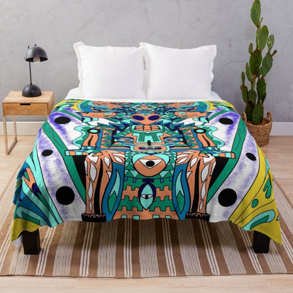 Item preview, alien mictlan art in mexican underworld wallpaper pattern designed and sold by jorgelebeau.