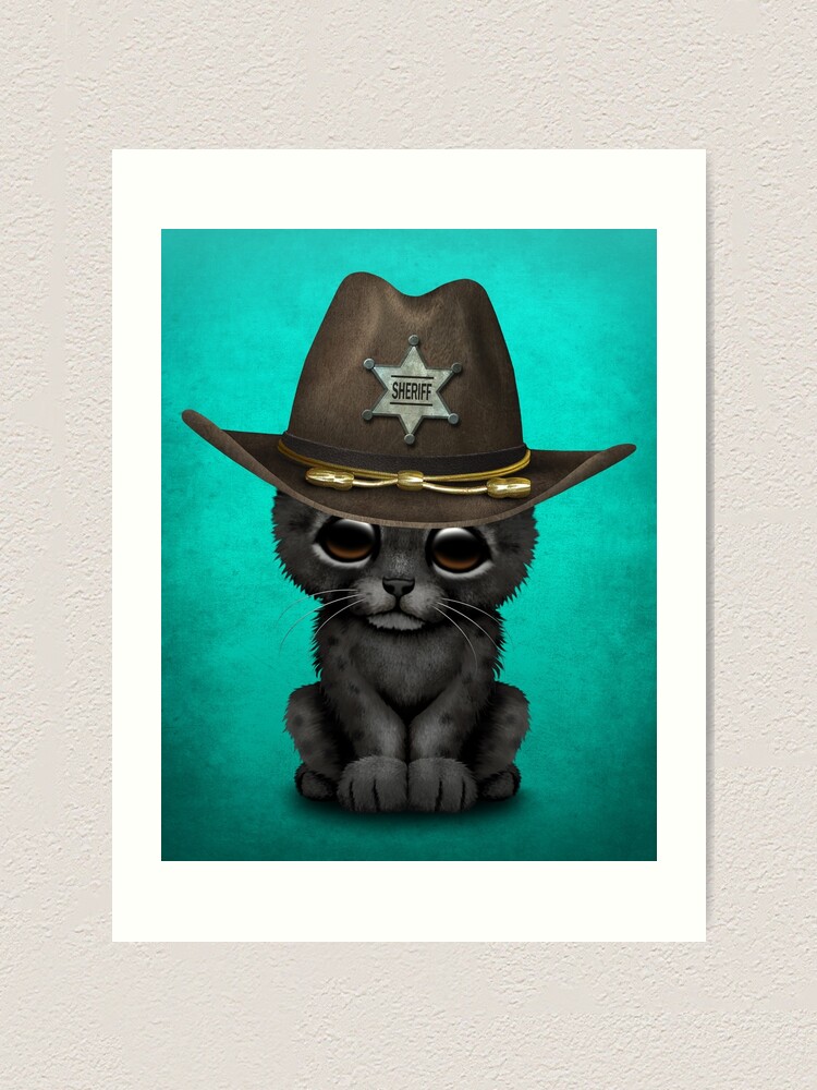 Impression Artistique Mignon Bebe Noir Panther Cub Sheriff Par Jeffbartels Redbubble