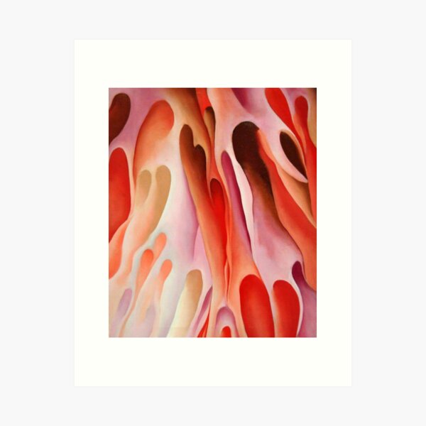 Item preview, Red and pink by georgia O'keeffe art painting designed and sold by Golido.