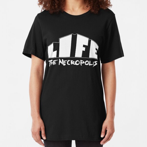 Life The Necropolis Logo Black. Slim Fit T-Shirt