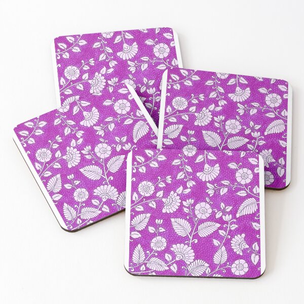 Item preview, Vibrant Purple- Kalamkari flowers designed and sold by with-anugraha.