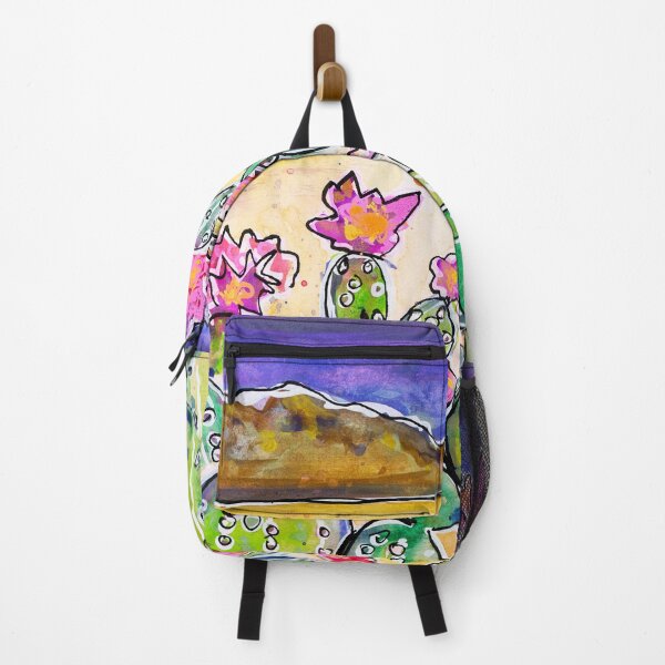 Item preview, Pink Blooming Cactus Flowers Landscape Painting designed and sold by JoanneHerrmann.
