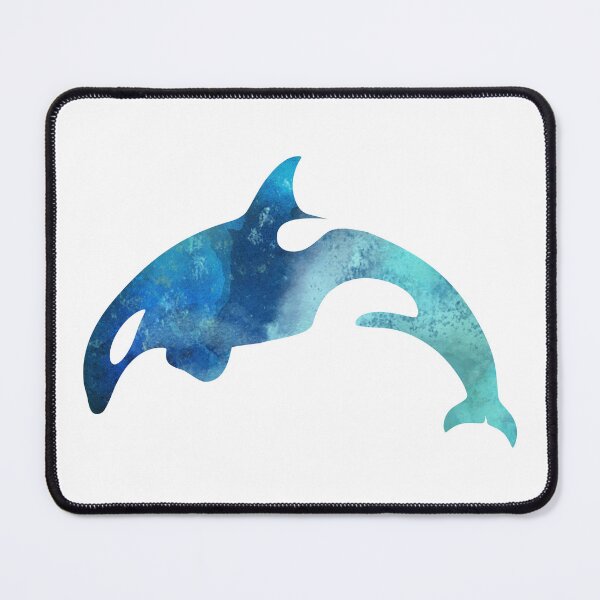 Item preview, Orca Killer Whale blue watercolour Silhouette Artwork designed and sold by Typeglyphs.