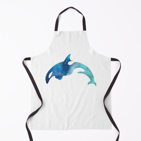 Artikelvorschau, Orca Killer Whale blau Aquarell Silhouette Artwork entworfen und verkauft von Typeglyphs.