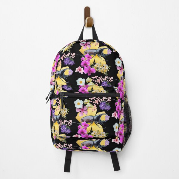 Item preview, Rhinoceros Beetle With Pretty Colorful Flowers Design designed and sold by EarthArtDesigns.