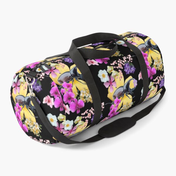 Item preview, Rhinoceros Beetle With Pretty Colorful Flowers Design designed and sold by EarthArtDesigns.