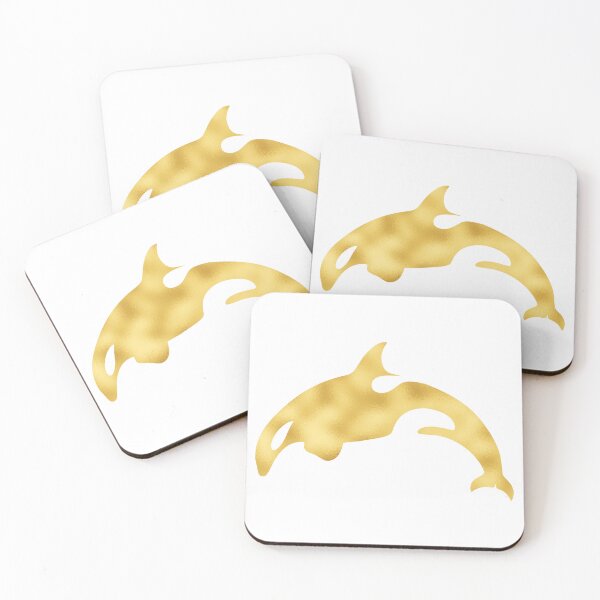 Artikelvorschau, Orca Killer Whale Silhouette Artwork - Gefälschter Goldfolieneffekt entworfen und verkauft von Typeglyphs.