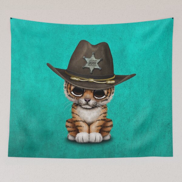 Item preview, Cute Baby Tiger Cub Sheriff designed and sold by JeffBartels.