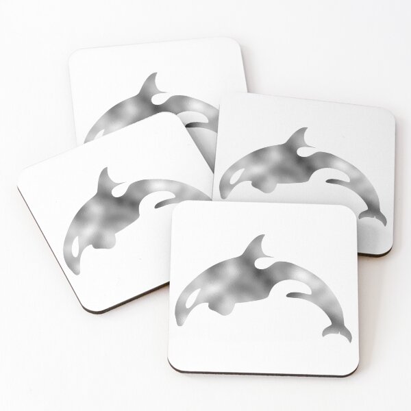 Artikelvorschau, Orca-Killerwal-Silhouette-Kunstwerk – gefälschter Silberfolieneffekt entworfen und verkauft von Typeglyphs.